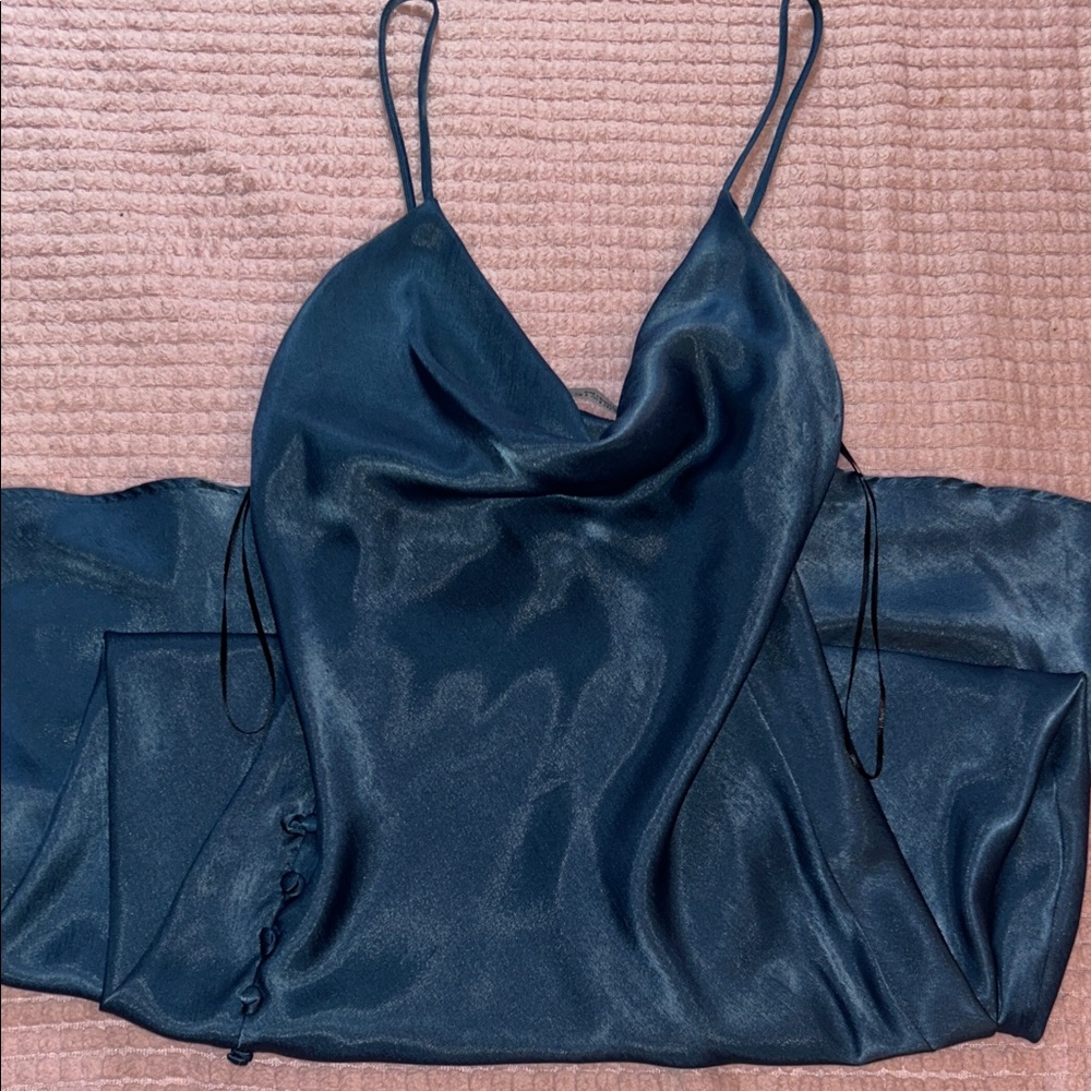 Zara Blue Satin Dress